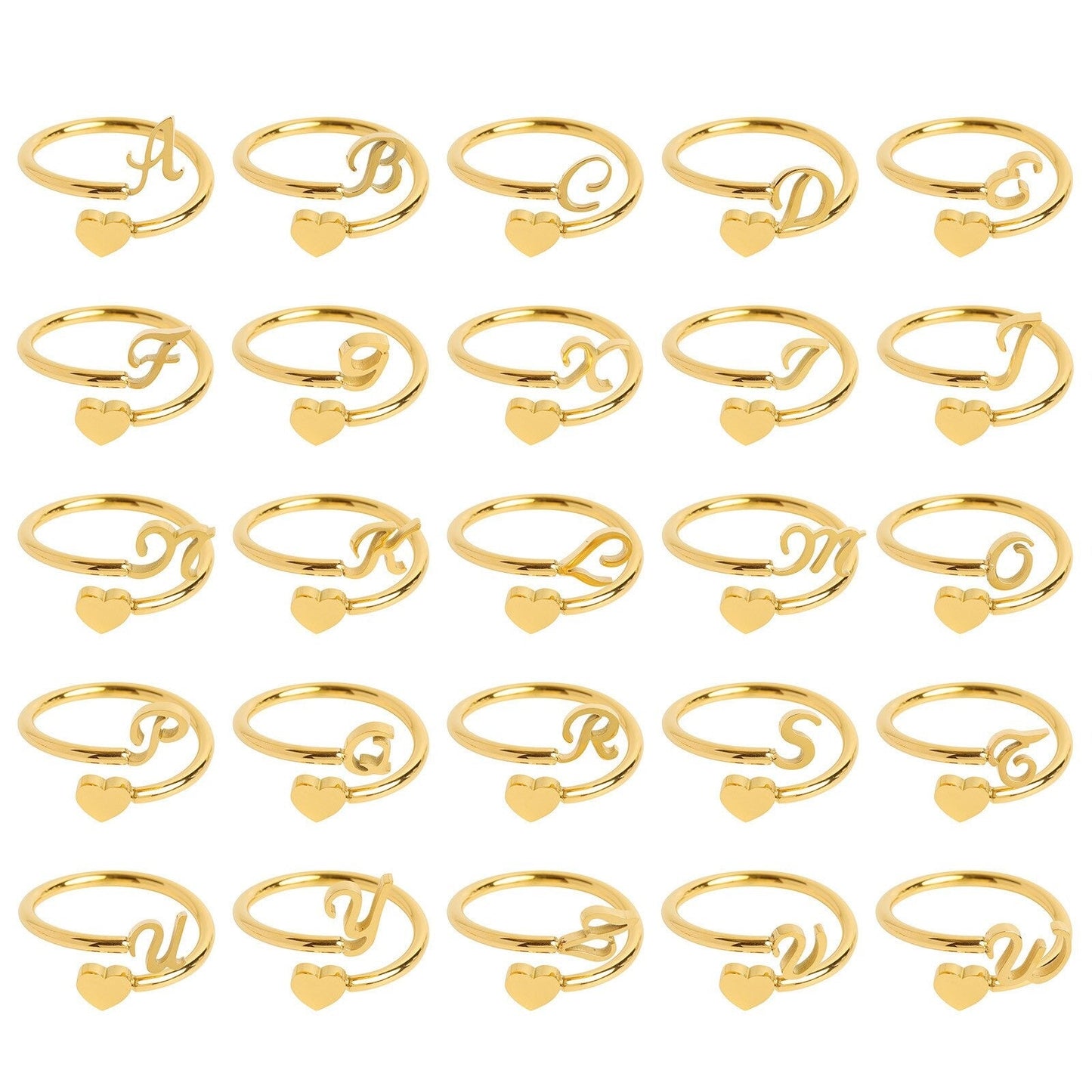 Initial Heart Ring | Letter Ring
