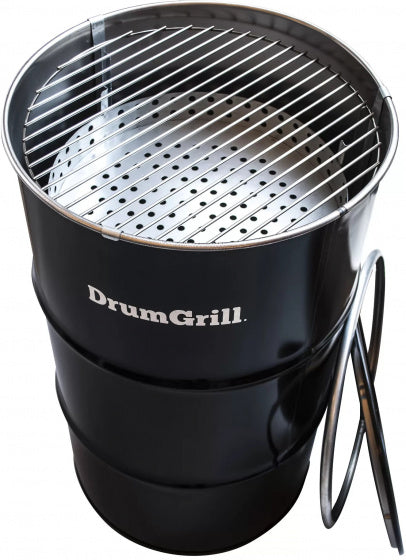Drumgrill Houtskoolbarbecue – Medium – Afneembaar Rooster -Houtskool – Hoogte 82 Centimeter – Barbecue Vuurkorf – Zwart