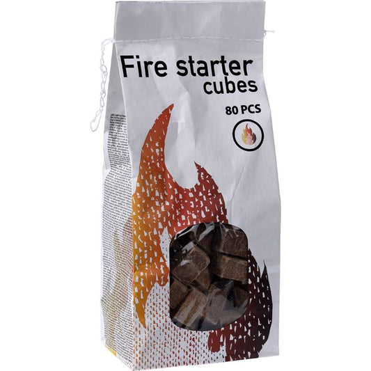 Aanmaakblokjes – Geurvrij – Lange Brandduur – 80 Stuks – Veilig – Hout en Paraffine - Bruin