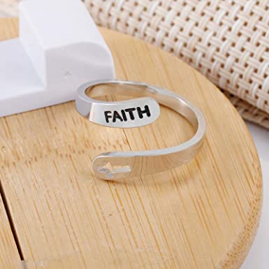 Verstelbare "Faith" Ring