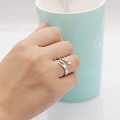 Verstelbare "Faith" Ring