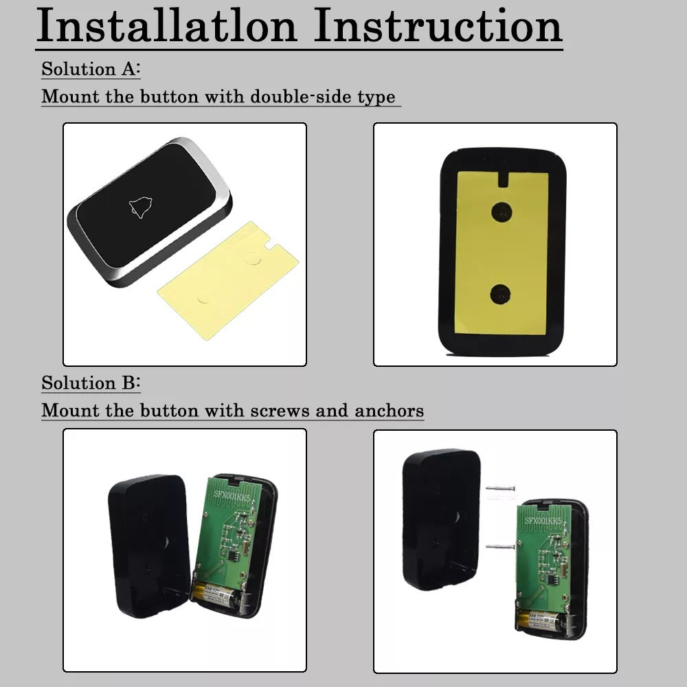 Draadloze Waterdichte Deurbel LED Flash Home