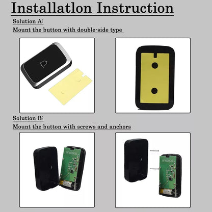 Draadloze Waterdichte Deurbel LED Flash Home