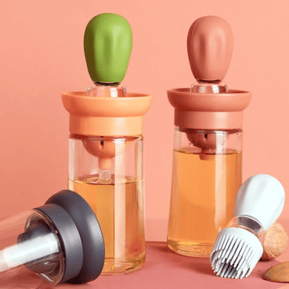 Olieverdeler Fles Met Siliconen Borstel