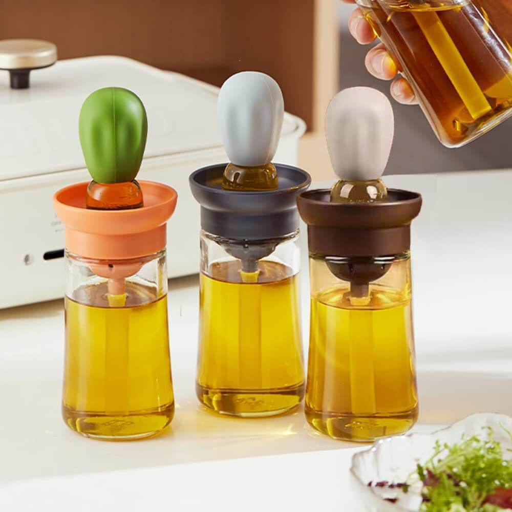 Olieverdeler Fles Met Siliconen Borstel