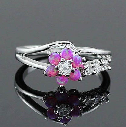 Opaal Bloem Ring
