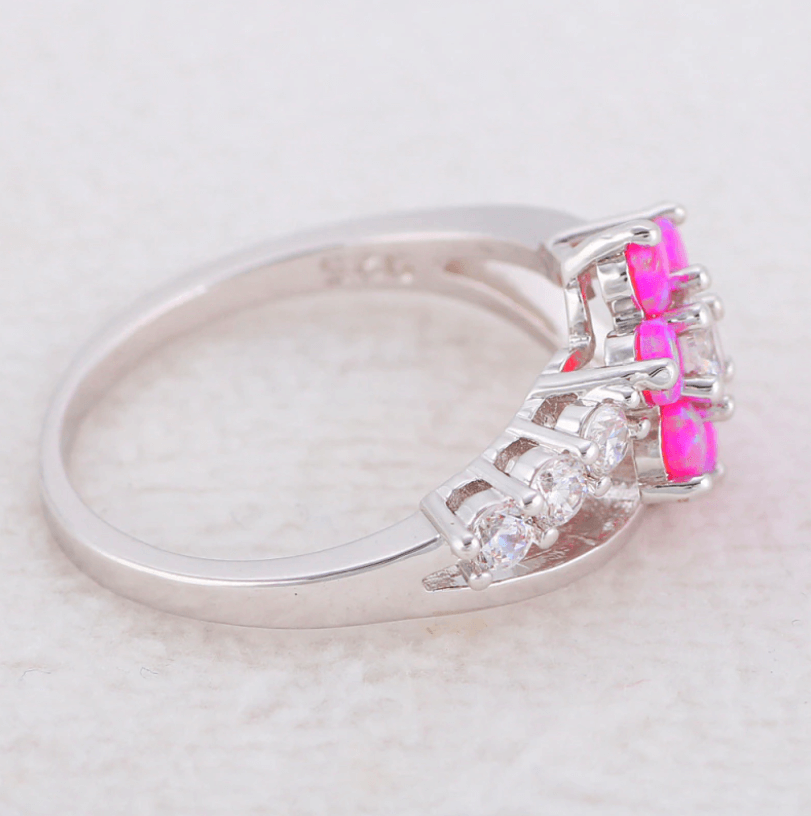 Opaal Bloem Ring