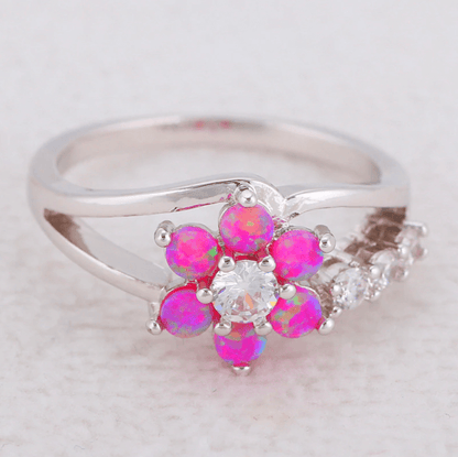 Opaal Bloem Ring