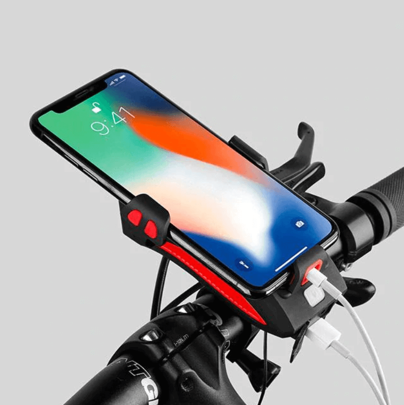 Mobiele telefoonhouder met fietsverlichting