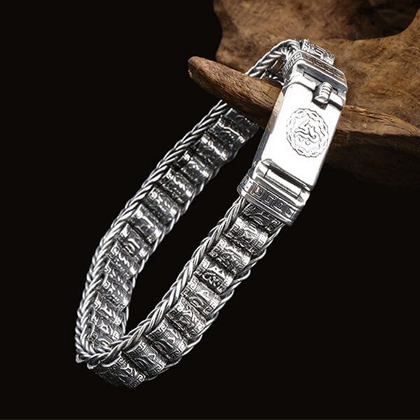 Verzilverde Plated Gebedswiel Armband