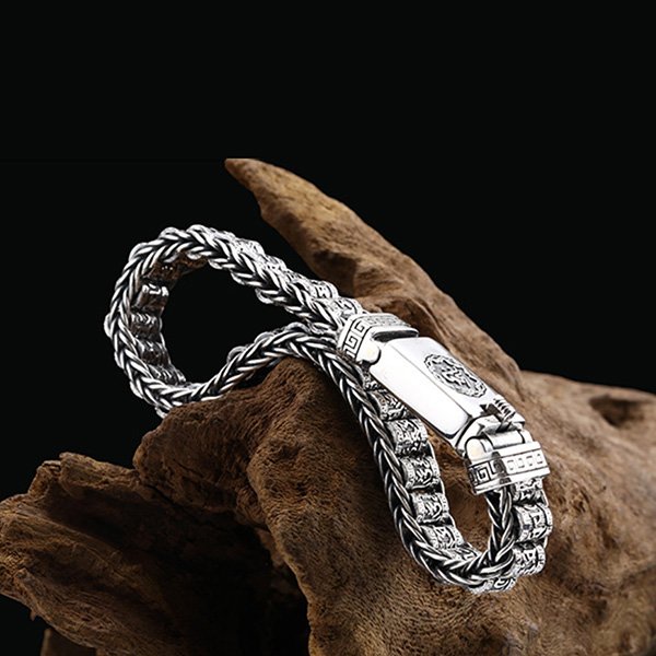 Verzilverde Plated Gebedswiel Armband