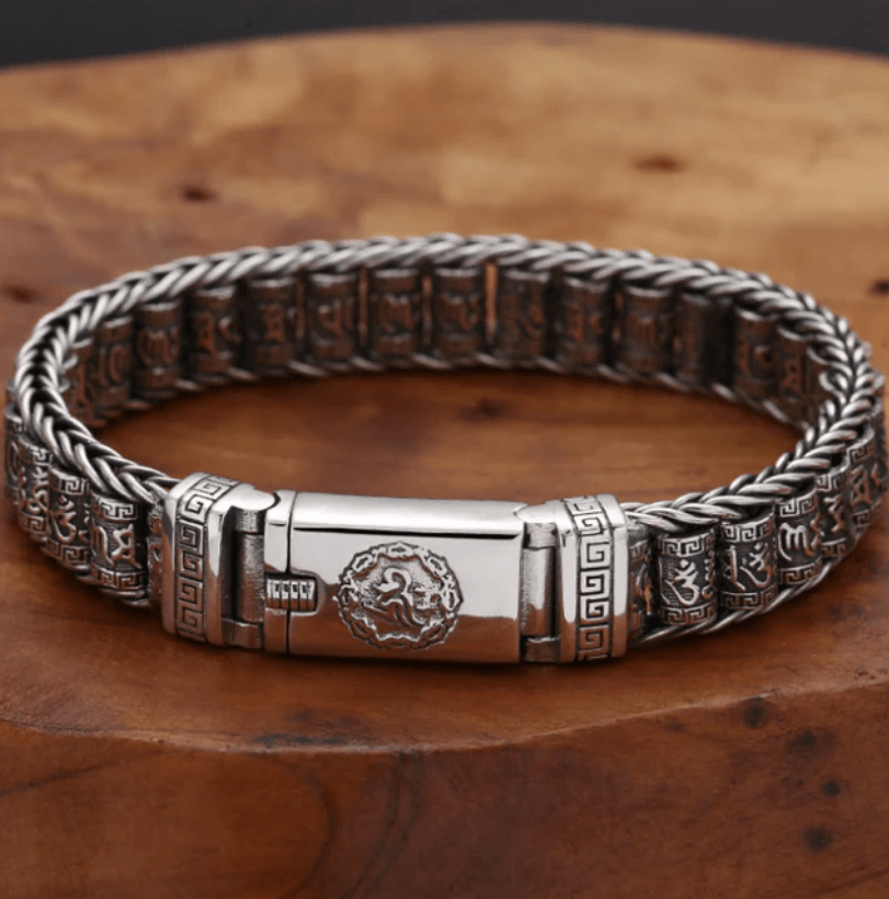Verzilverde Plated Gebedswiel Armband