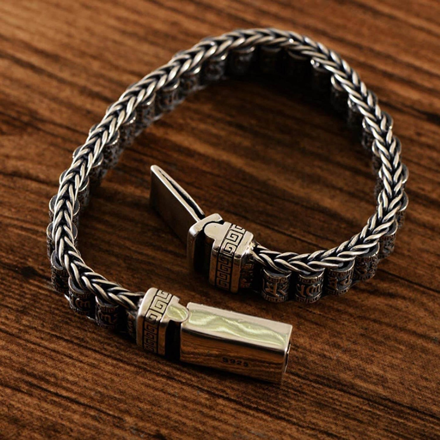 Verzilverde Plated Gebedswiel Armband