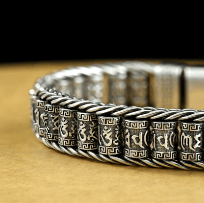 Verzilverde Plated Gebedswiel Armband