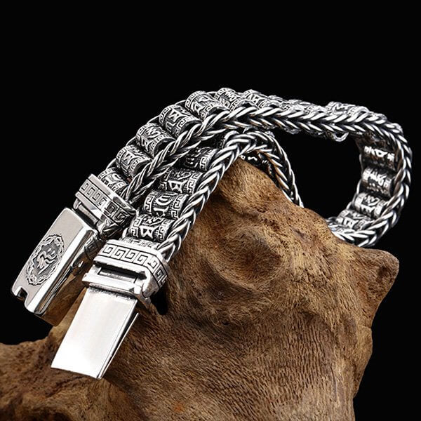 Verzilverde Plated Gebedswiel Armband