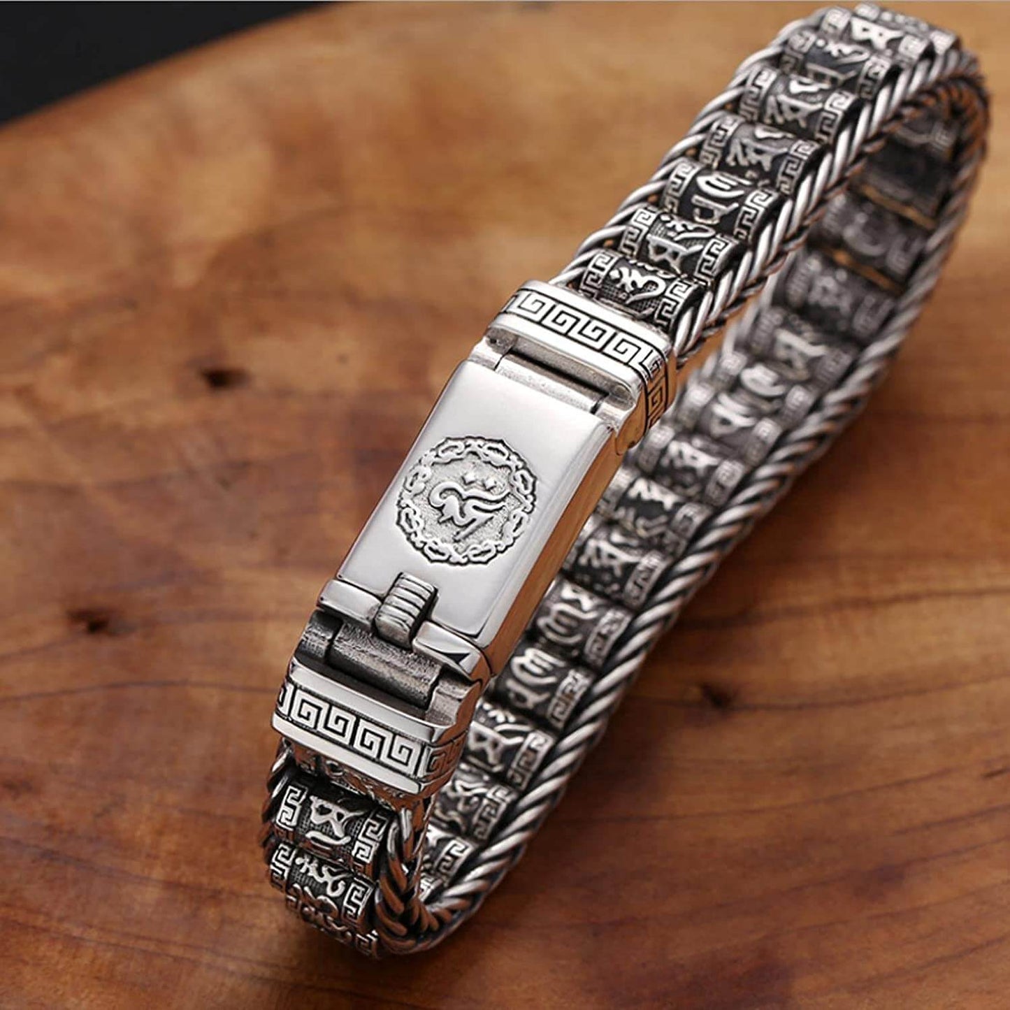 Verzilverde Plated Gebedswiel Armband