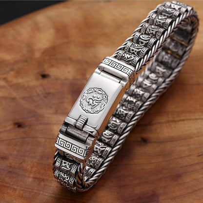 Verzilverde Plated Gebedswiel Armband