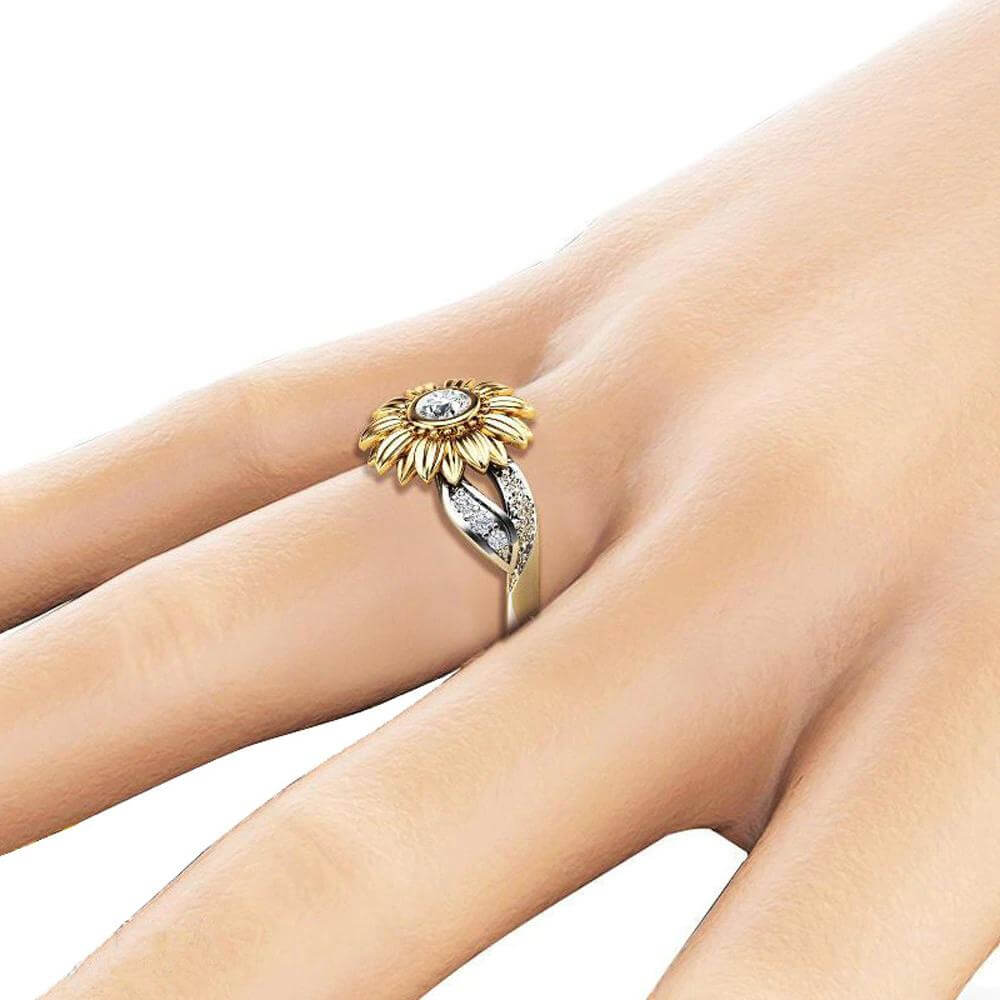 Kristallen Zonnebloem Ring
