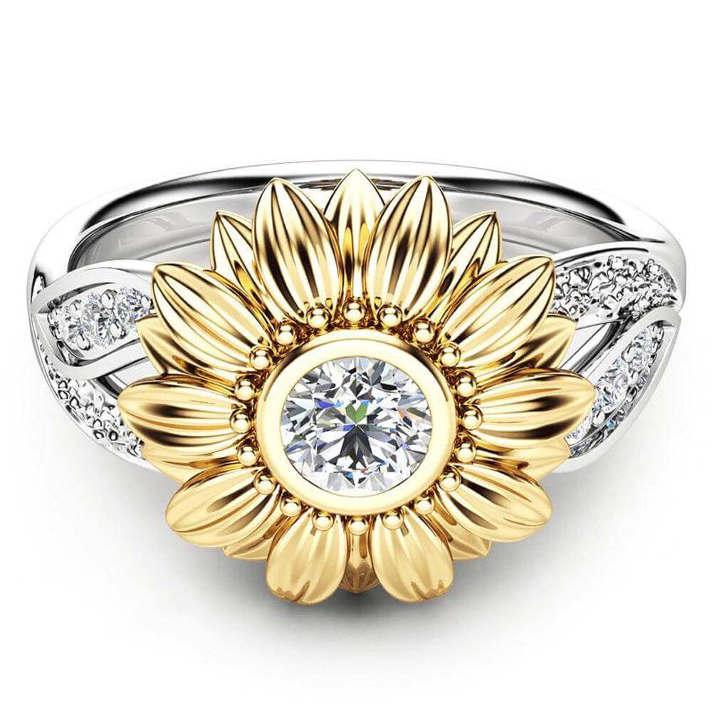 Kristallen Zonnebloem Ring
