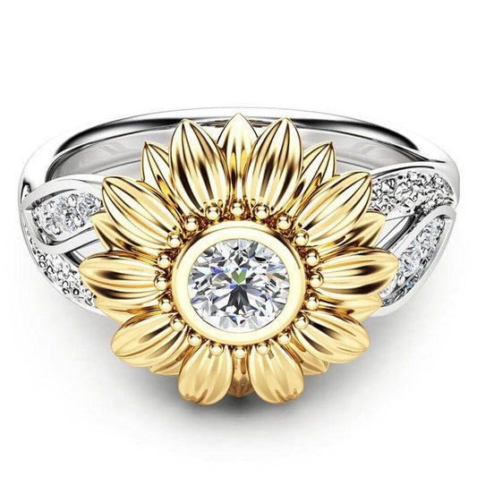 Kristallen Zonnebloem Ring