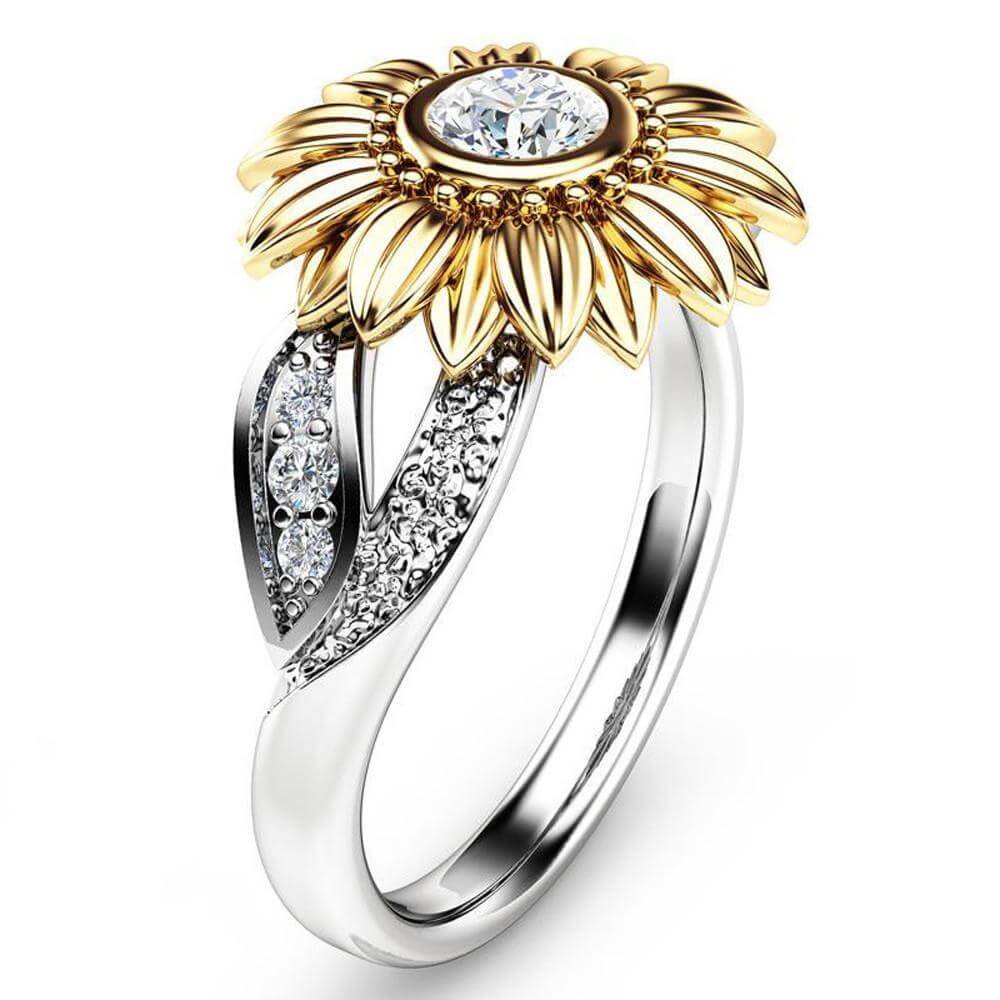 Kristallen Zonnebloem Ring