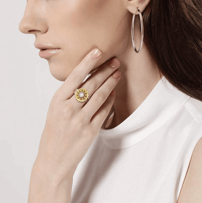 Kristallen Zonnebloem Ring