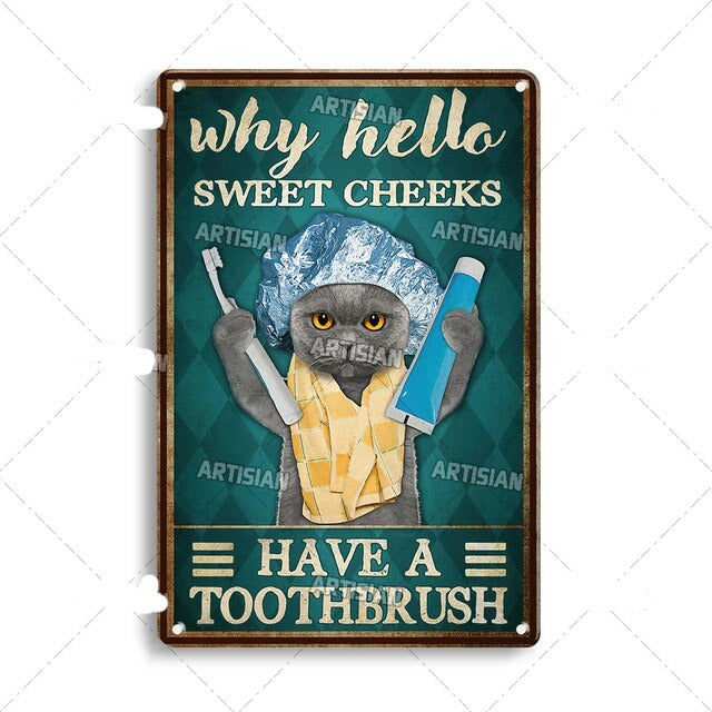 Vintage Cat | Metalen Poster